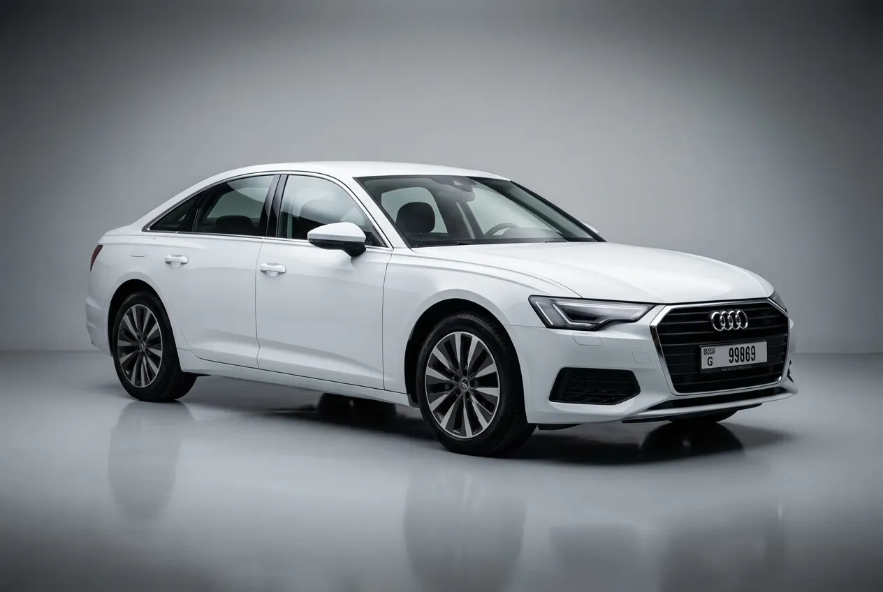 Audi A6 2021 White rental in Dubai thumbnail 2
