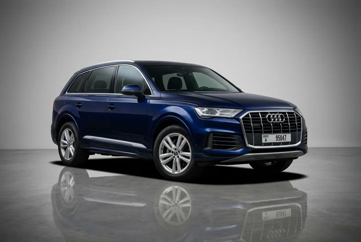 Audi Q7 2022 Blue rental in Dubai thumbnail 3