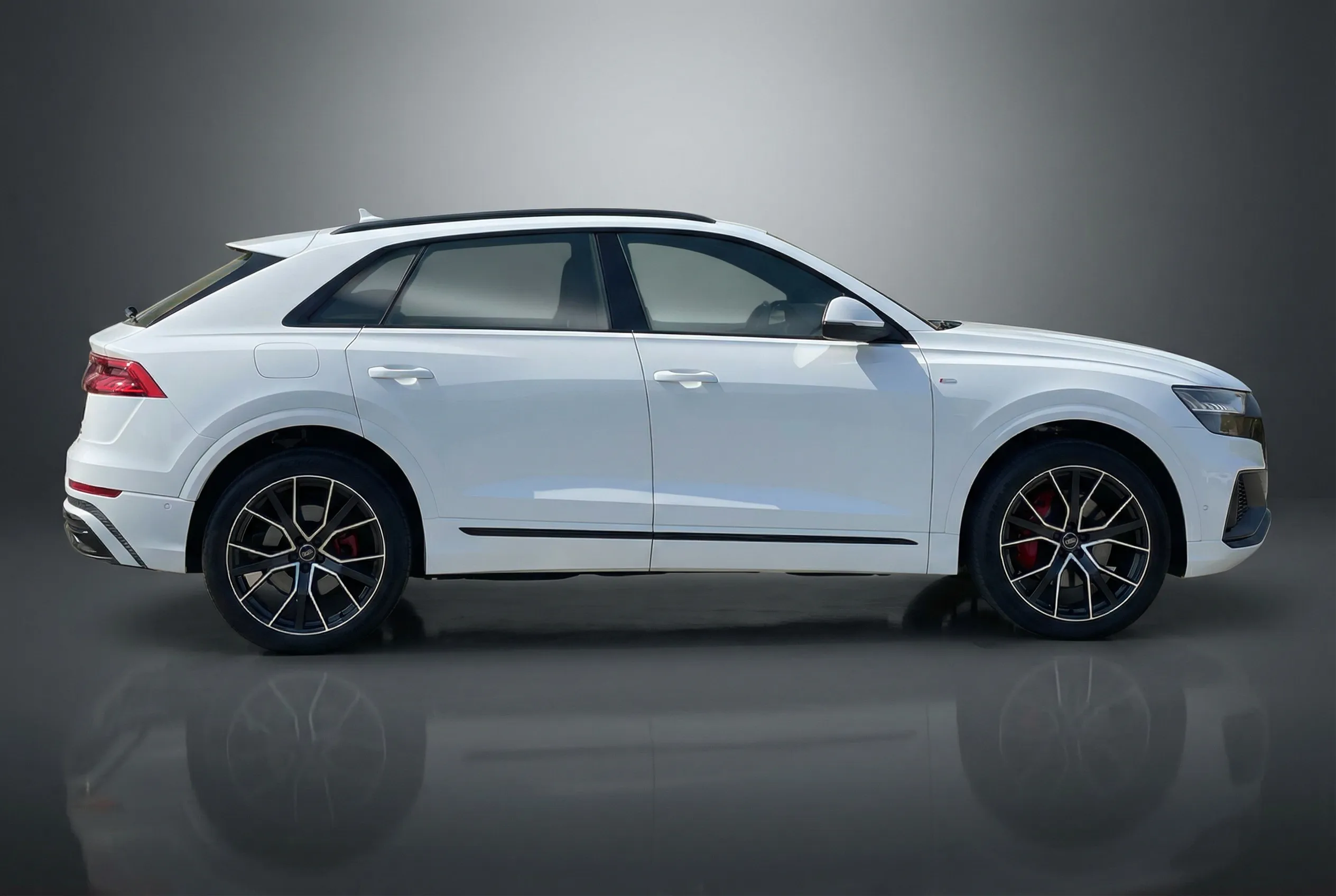 Audi Q8 2021 White rental in Dubai thumbnail 2