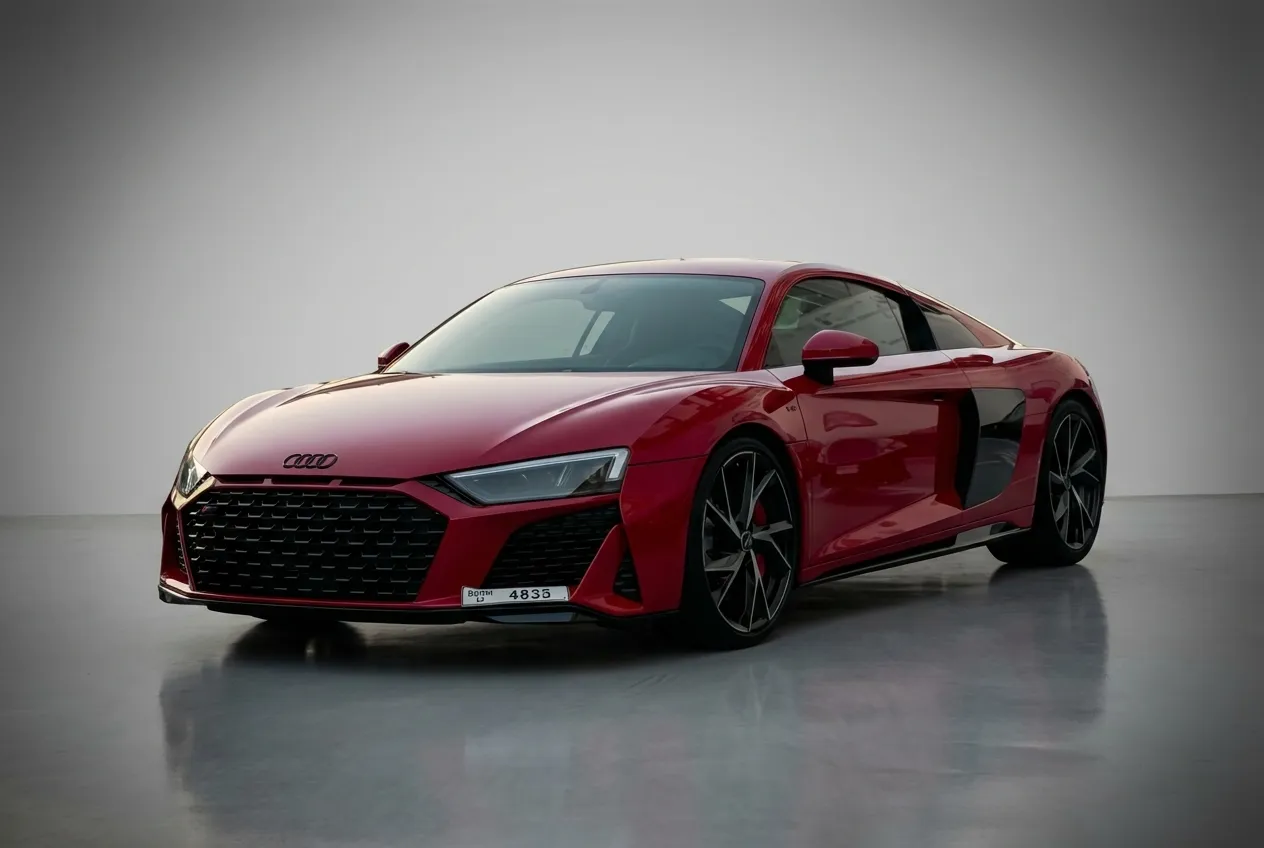 Audi R8 V10 Coupe 2024 Red rental in Dubai thumbnail 2