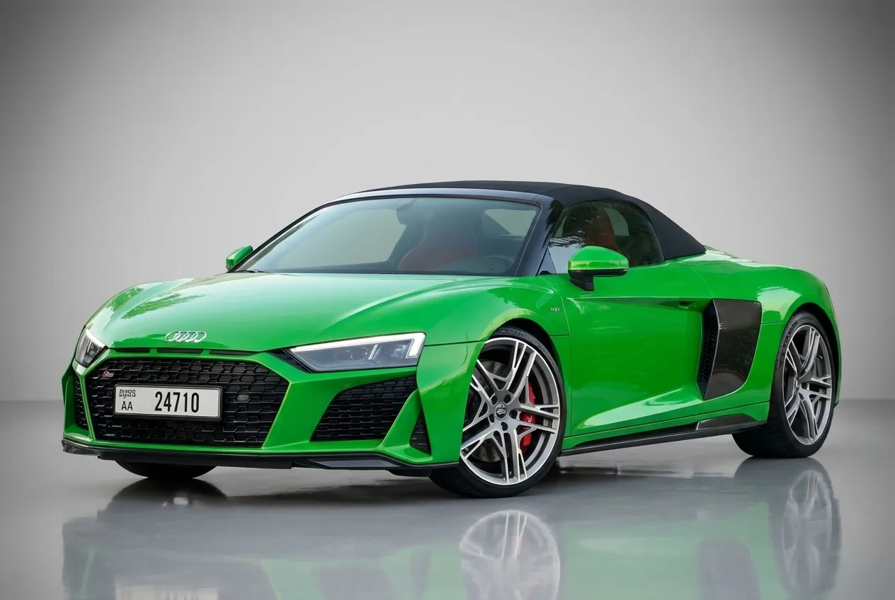 Audi R8 V10 Coupe 2022 Green rental Dubai
