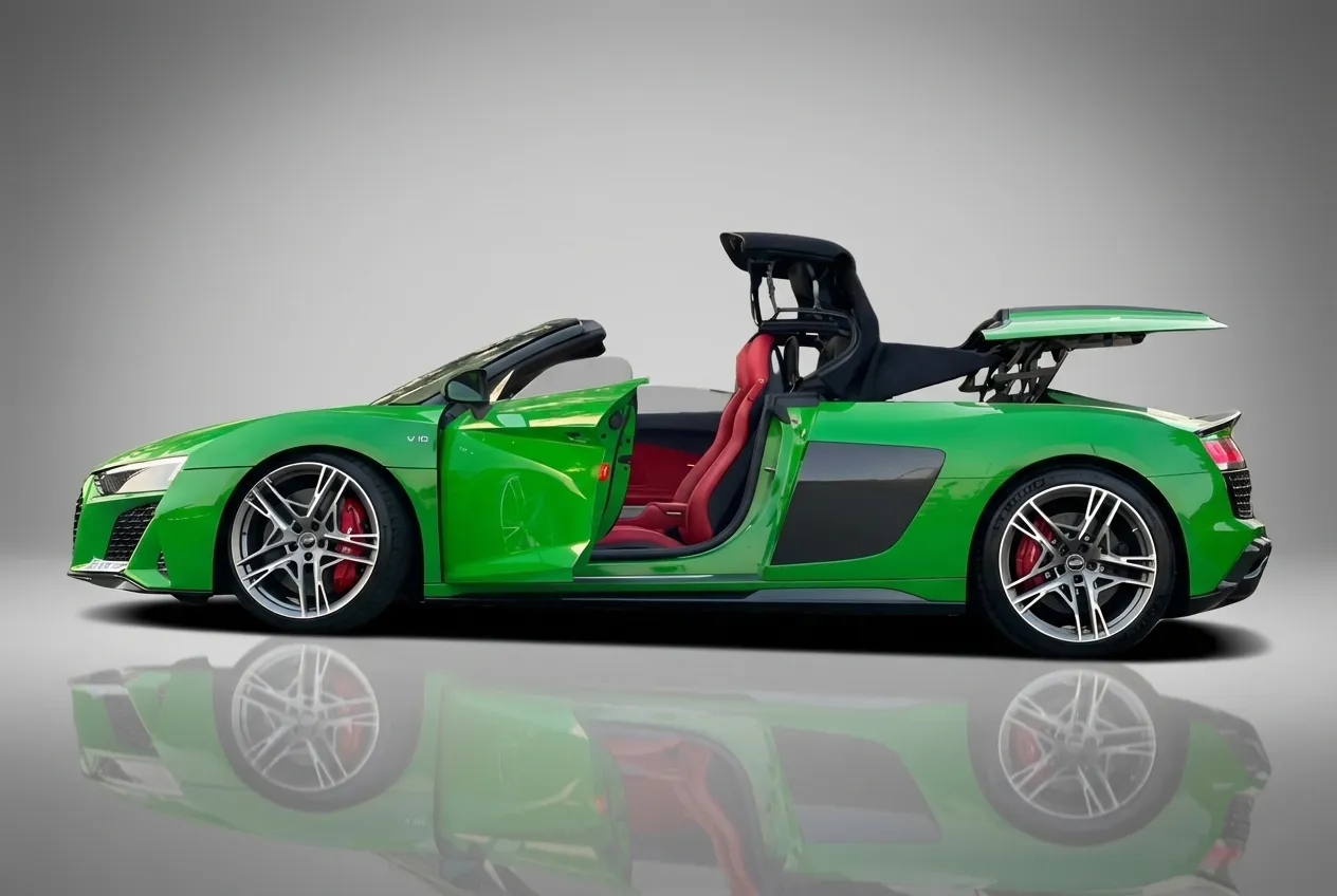 Audi R8 V10 Coupe 2022 Green rental in Dubai thumbnail 3