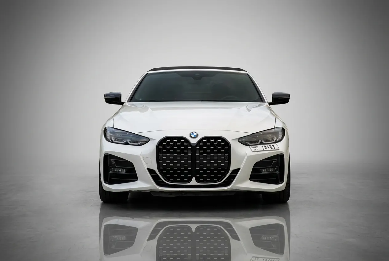Bmw 430i Convertible 2023 White rental in Dubai thumbnail 2
