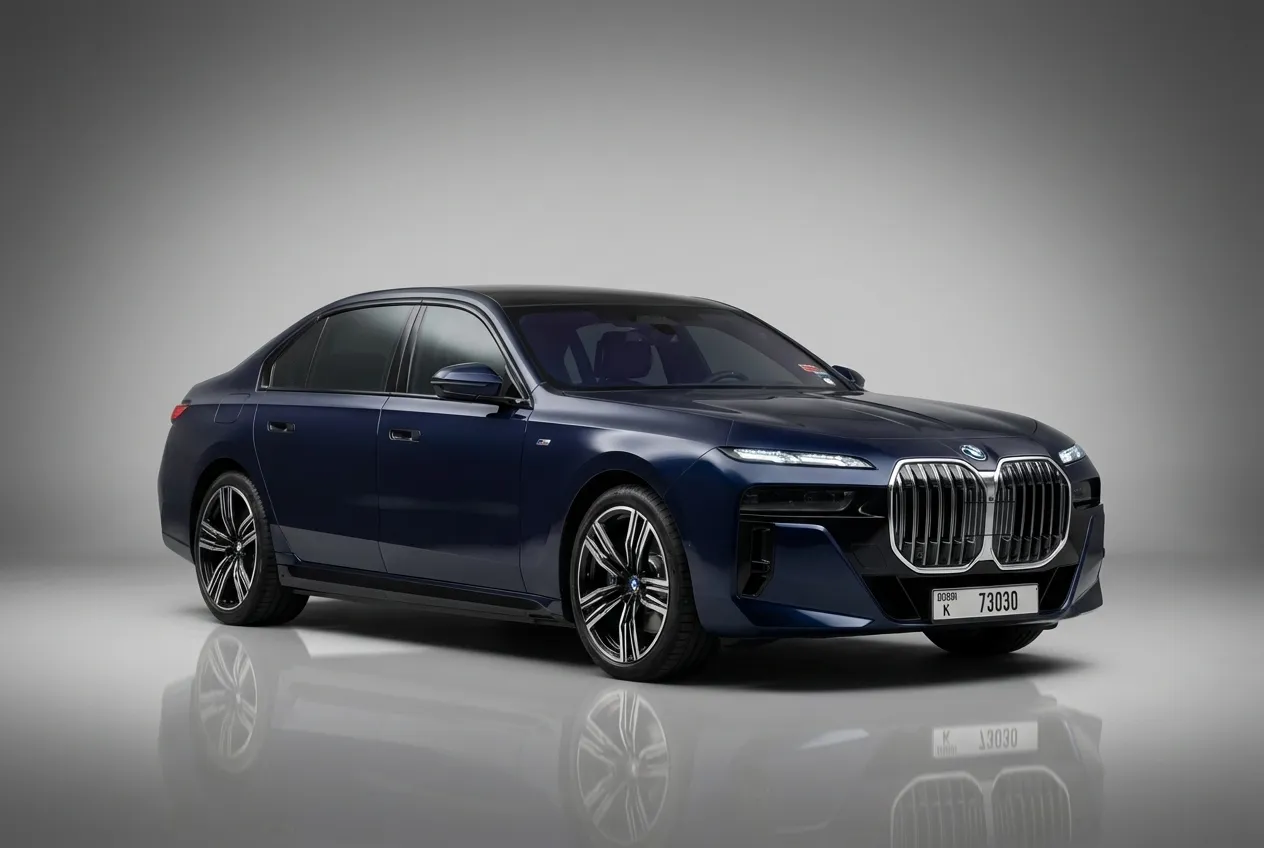 Bmw 735i 2025 Blue rental in Dubai thumbnail 2