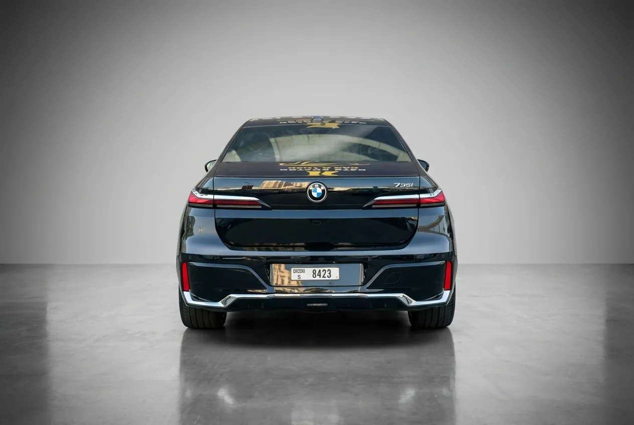 Bmw 735i 2024 Black rental in Dubai thumbnail 3