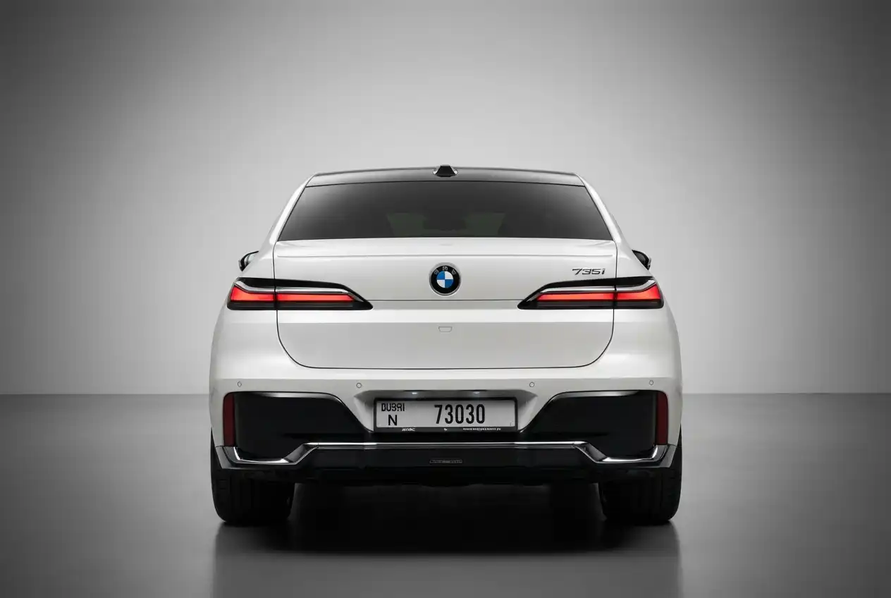 Bmw 735i 2025 White rental in Dubai thumbnail 4