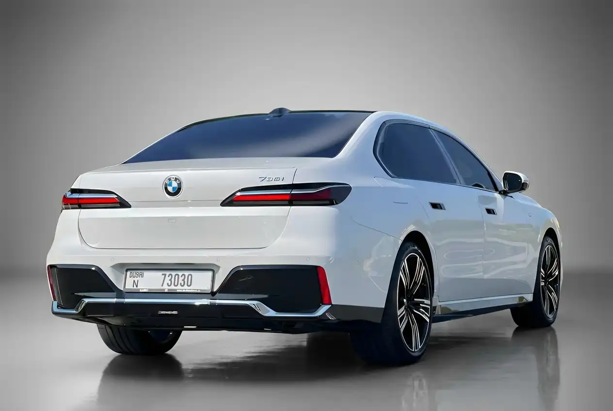 Bmw 735i 2025 White rental in Dubai thumbnail 3
