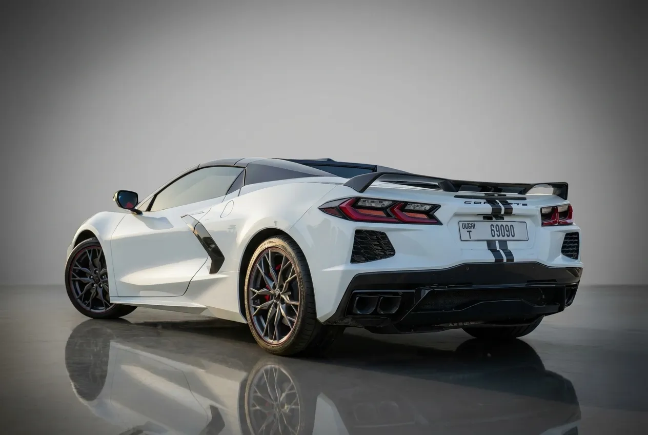 Chevrolet Corvette 2023 White rental in Dubai thumbnail 3