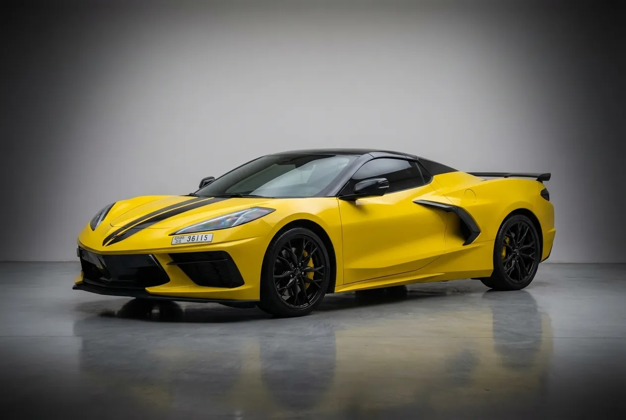 Chevrolet Corvette 2026 Yellow rental in Dubai thumbnail 3