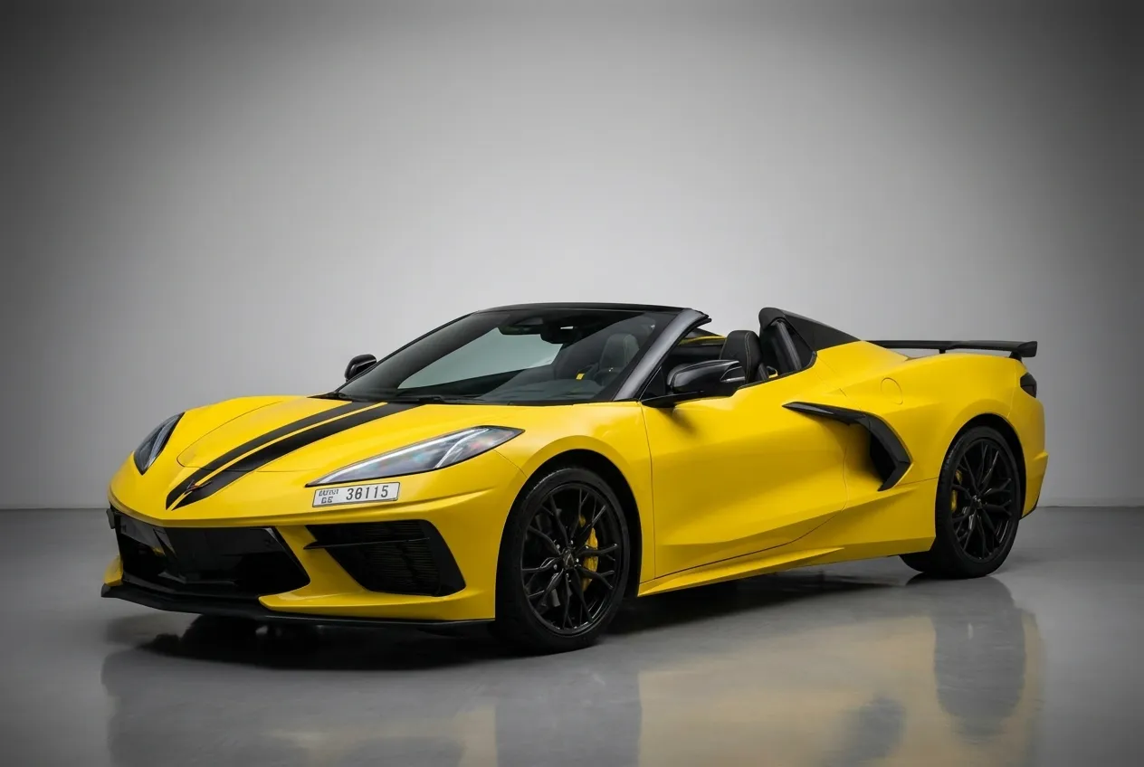 Chevrolet Corvette 2025 Yellow rental Dubai