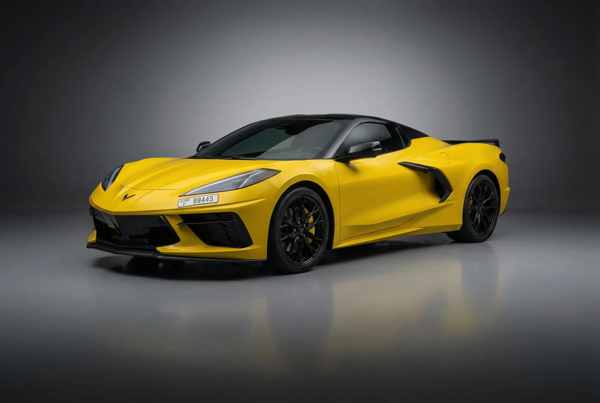 Chevrolet Corvette 2026 Yellow rental in Dubai thumbnail 2