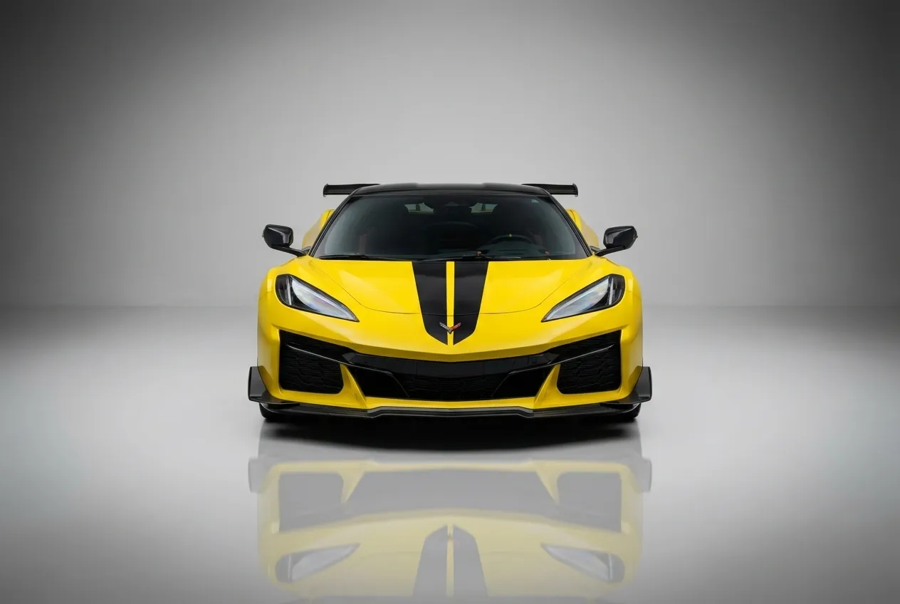 Chevrolet Corvette Z06 2025 Yellow rental in Dubai thumbnail 2