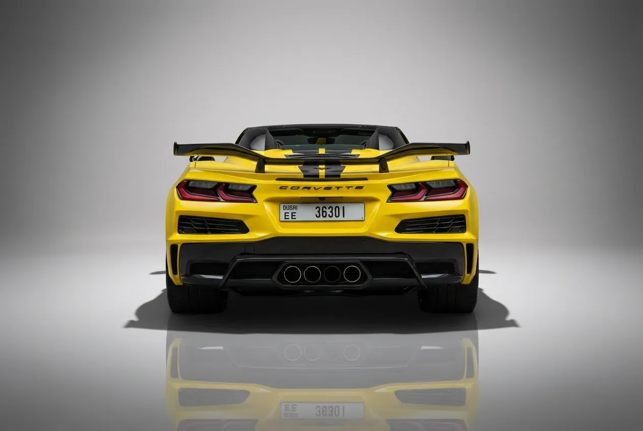 Chevrolet Corvette Z06 2025 Yellow rental in Dubai thumbnail 3