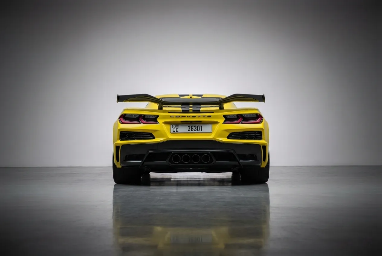 Chevrolet Corvette Z06 2025 Yellow rental in Dubai thumbnail 4