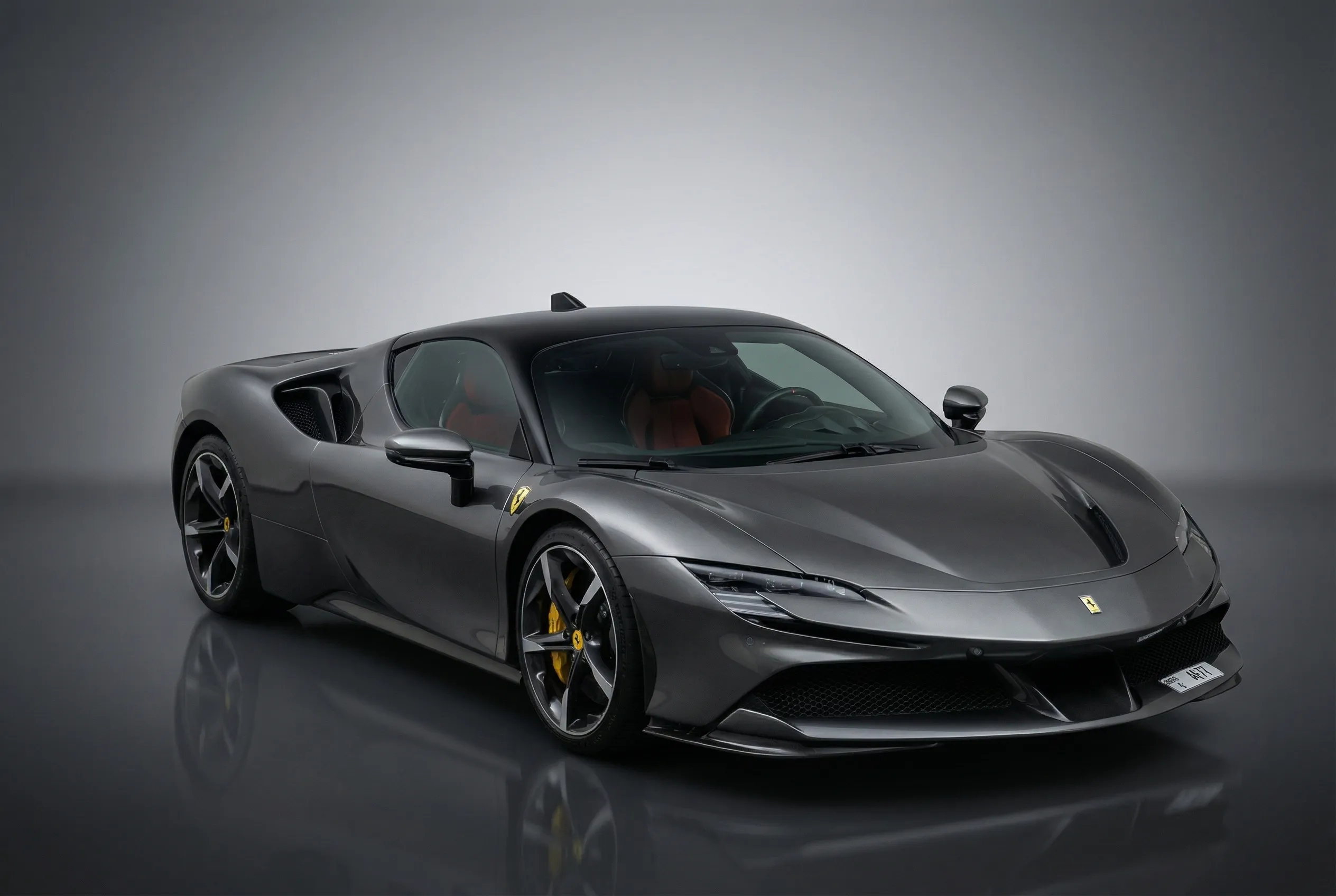 Ferrari Sf90 Stradale 2021 Grey rental in Dubai thumbnail 3
