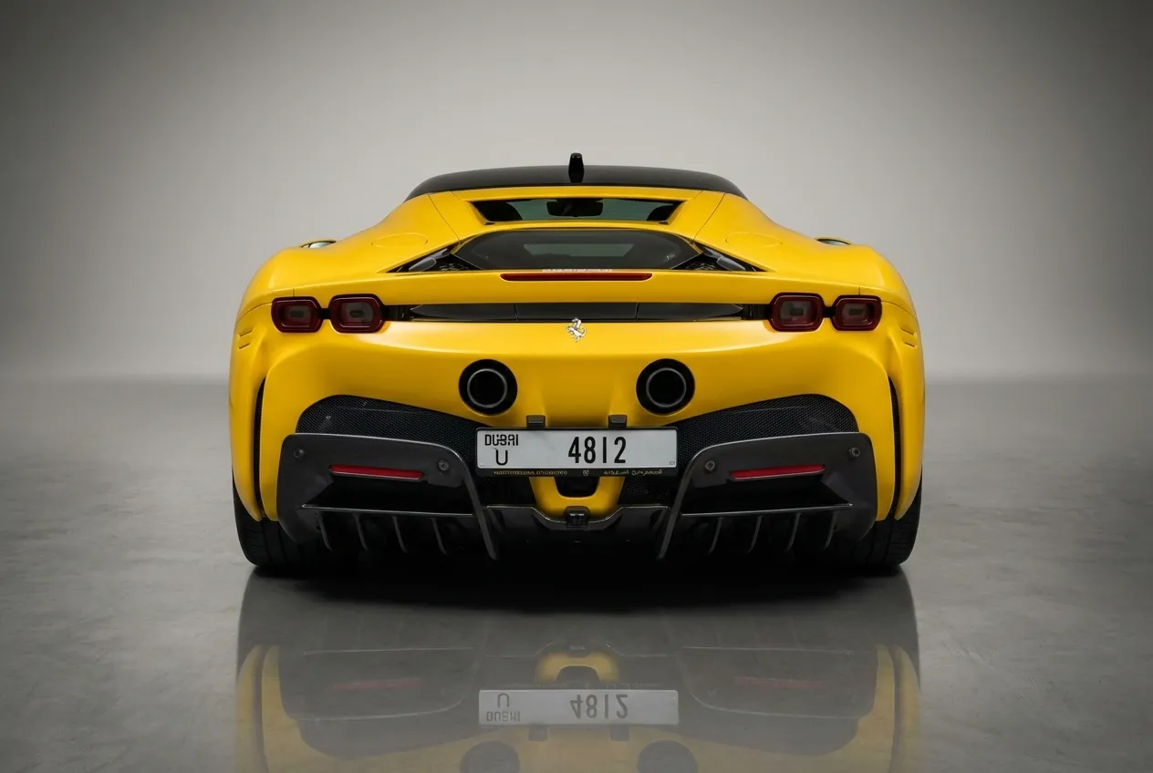 Ferrari Sf90 Stradale 2021 Yellow rental in Dubai thumbnail 3