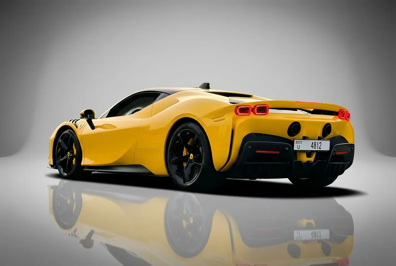 Ferrari Sf90 Stradale 2021 Yellow rental in Dubai thumbnail 2