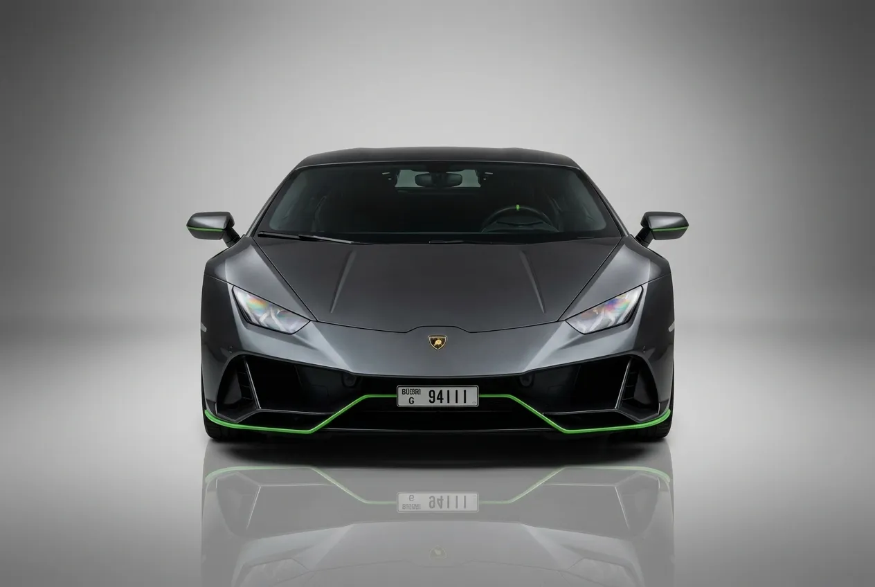 Lamborghini Huracan Evo Coupe 2023 Grey rental in Dubai thumbnail 2