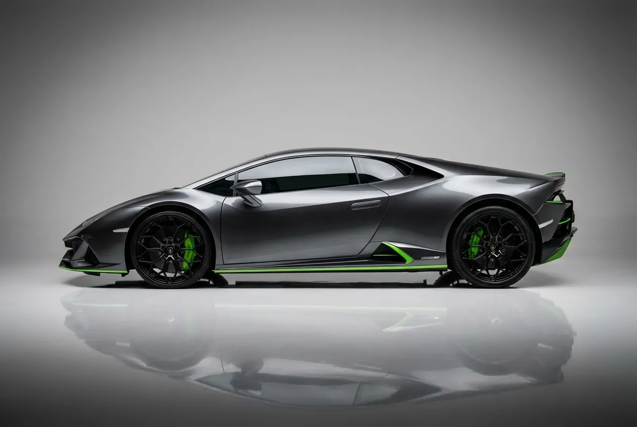 Lamborghini Huracan Evo Coupe 2023 Grey rental in Dubai thumbnail 3