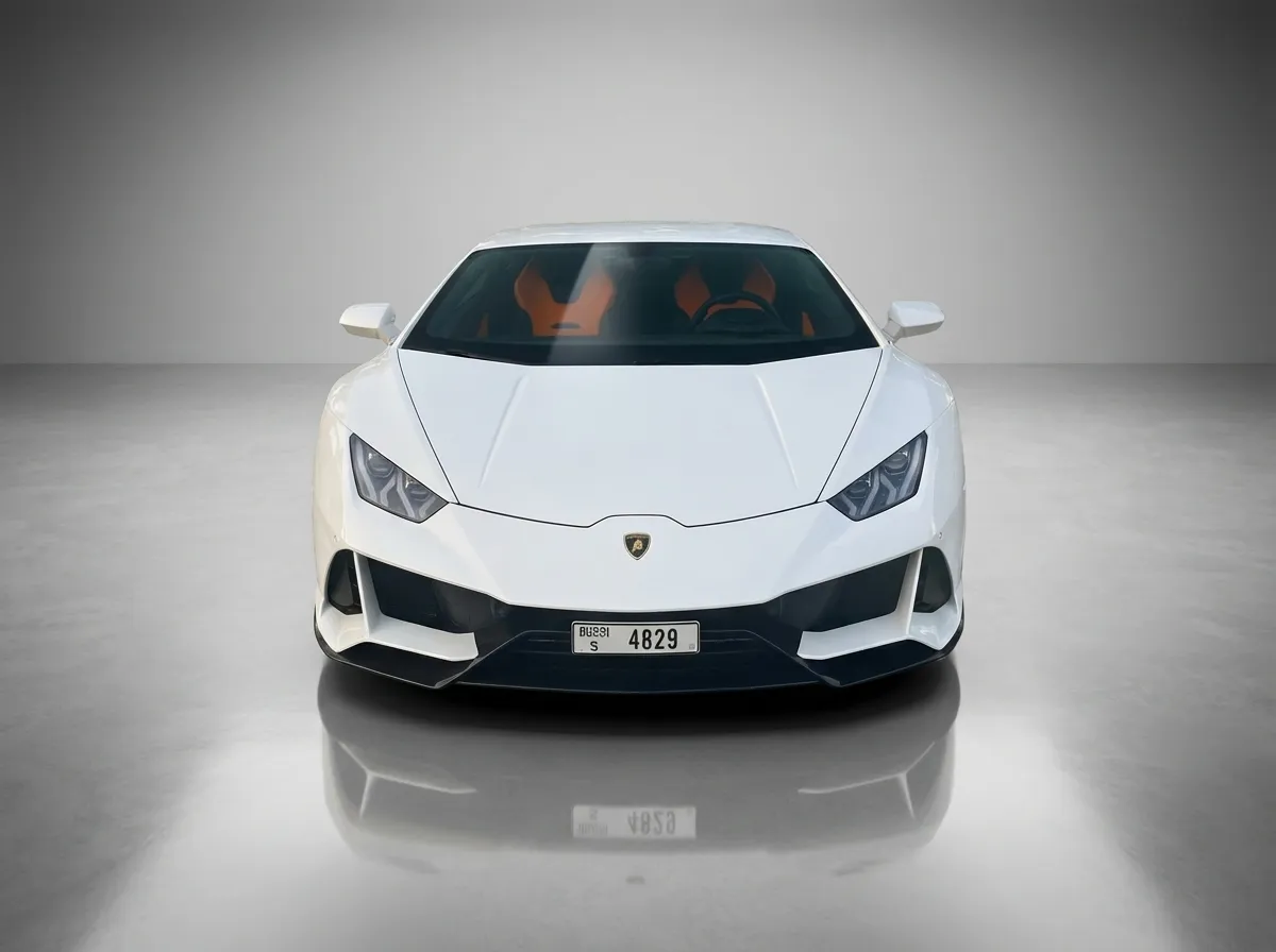 Lamborghini Huracan Evo Coupe 2021 White rental in Dubai thumbnail 2