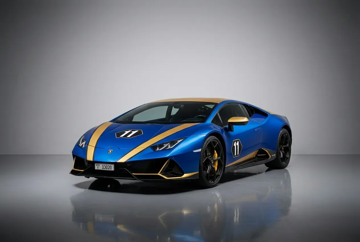 Lamborghini Huracan Evo Coupe 2022 Blue rental in Dubai 1