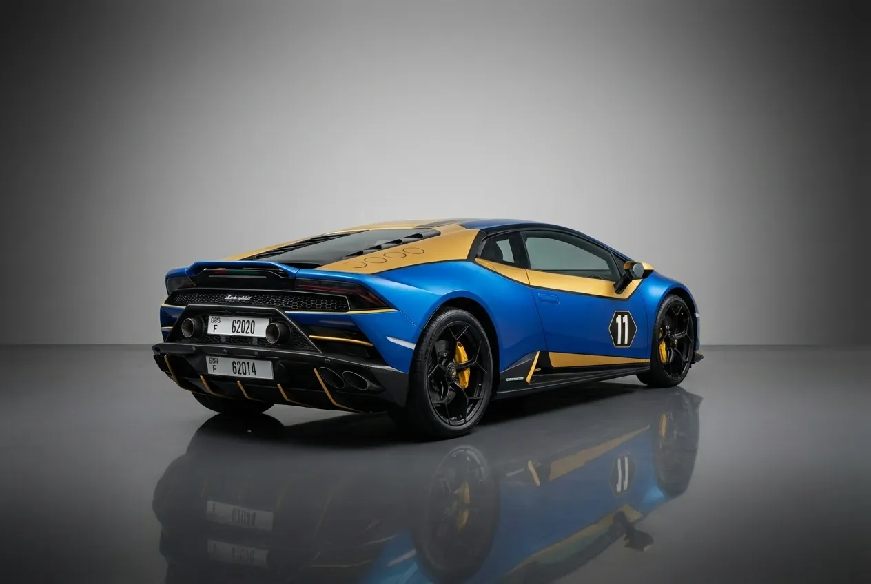 Lamborghini Huracan Evo Coupe 2022 Blue rental in Dubai thumbnail 4