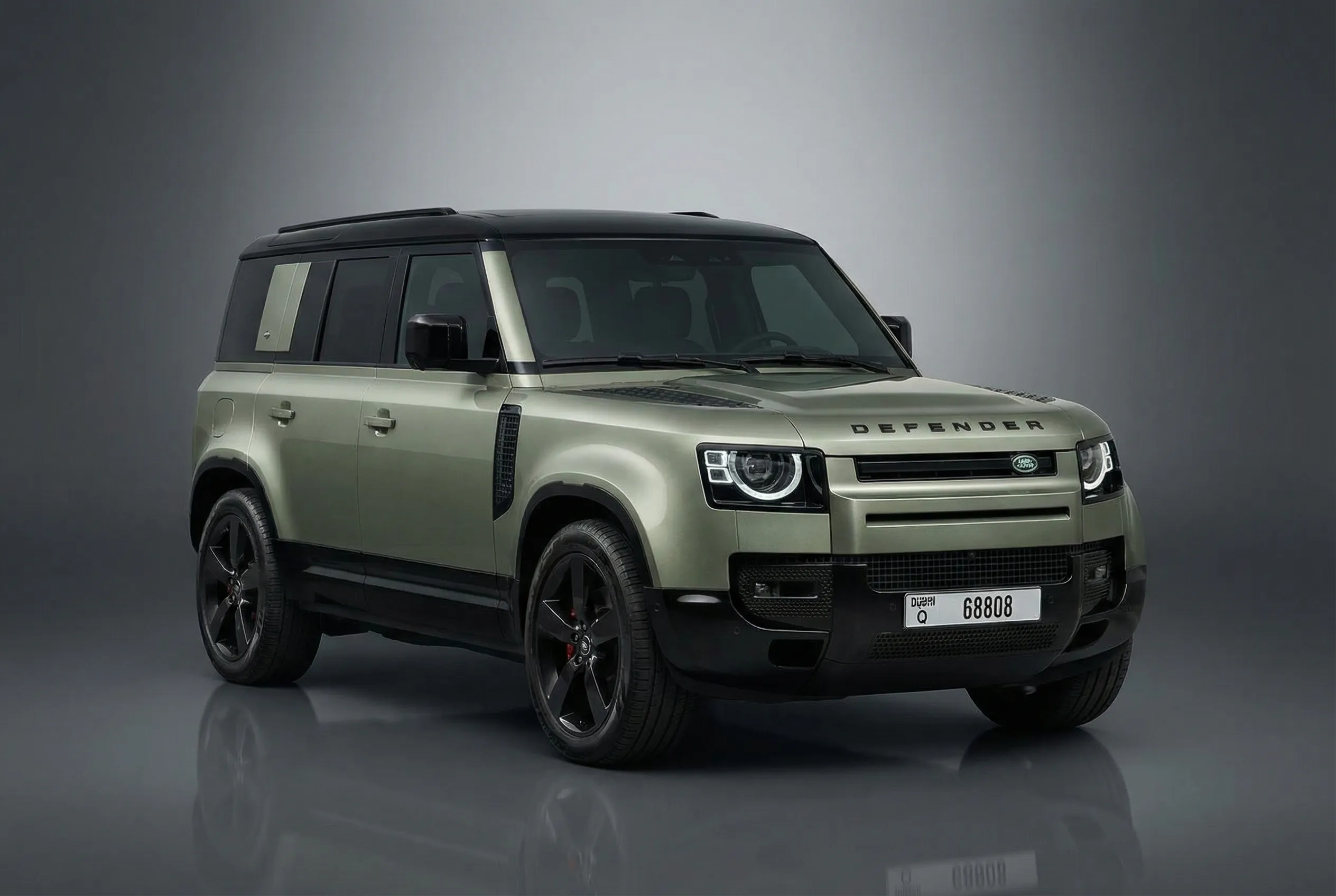 Land Rover Defender 2023 Green rental in Dubai thumbnail 2