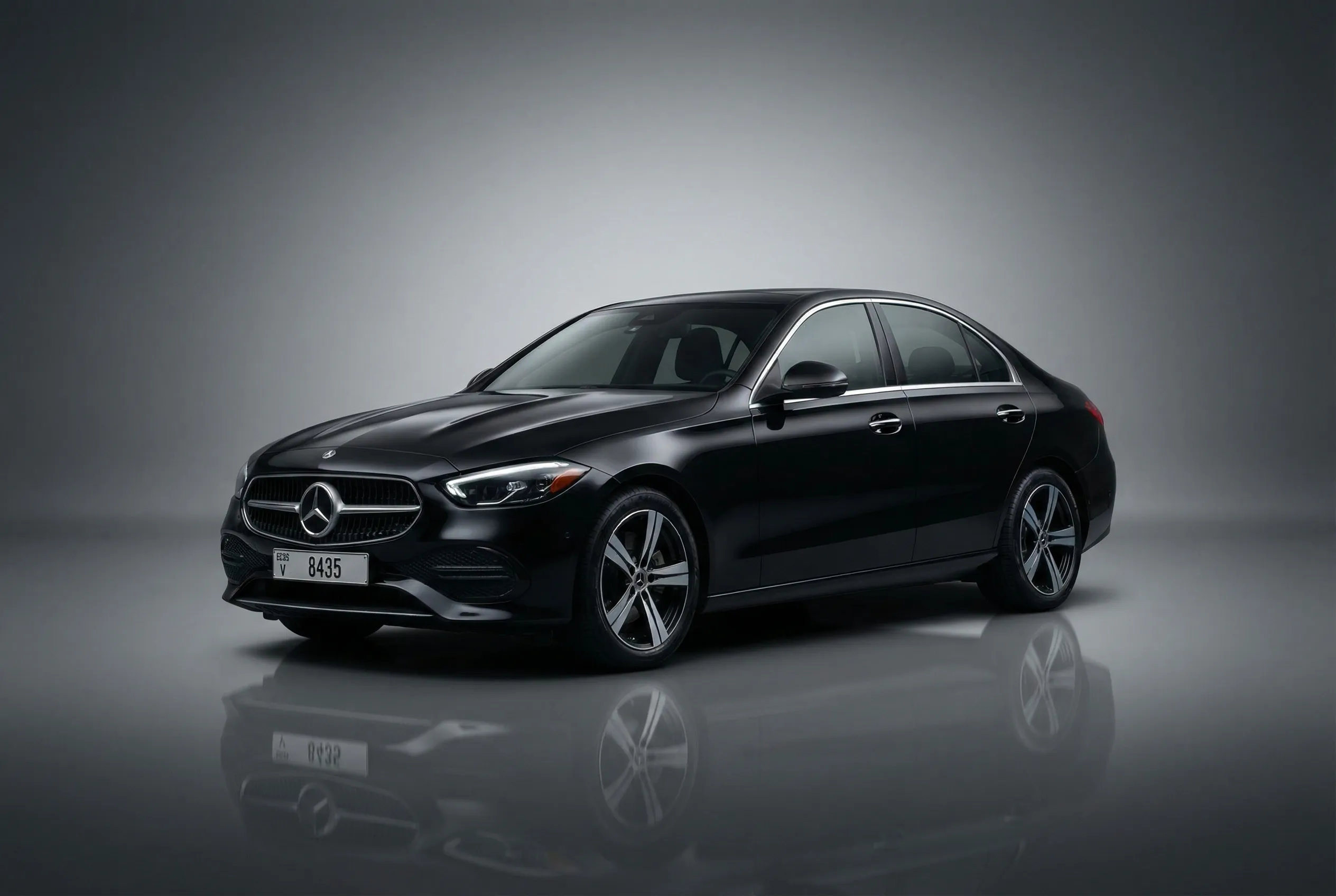 Mercedes C300 2022 Black rental in Dubai thumbnail 2
