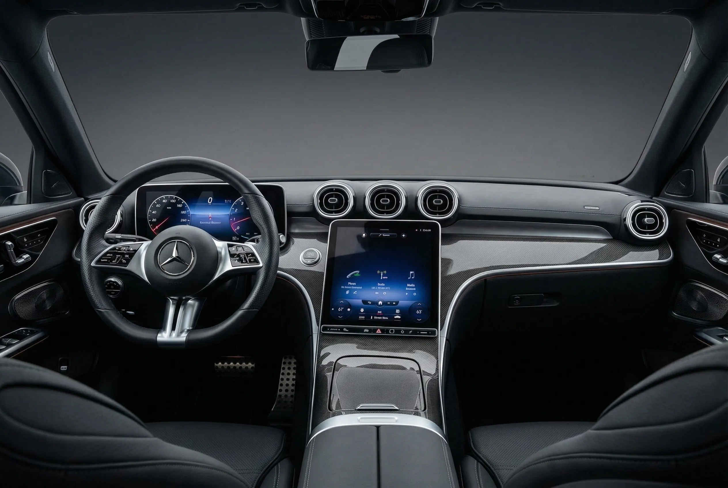 Mercedes C300 2022 Black rental in Dubai thumbnail 6