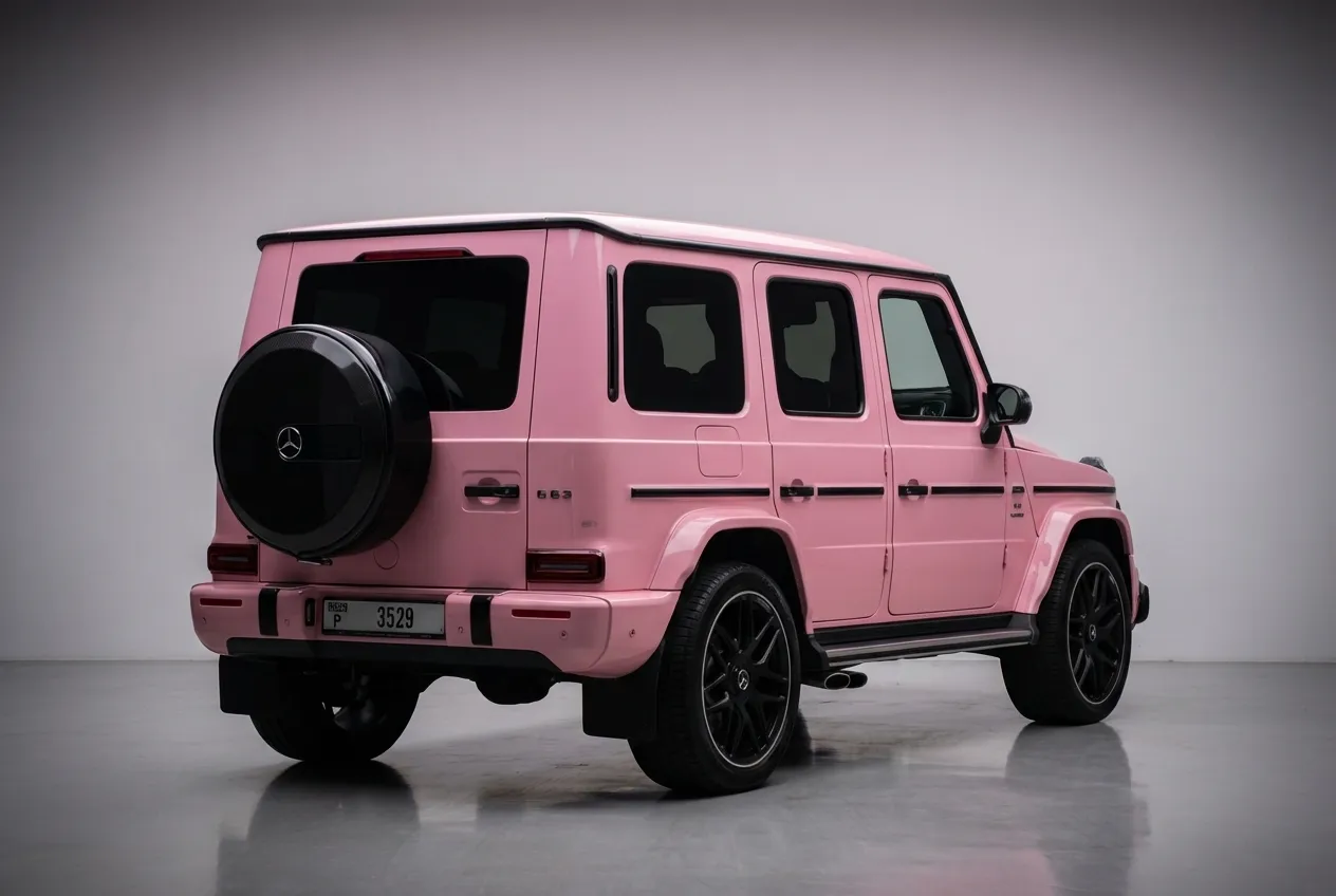 Mercedes G500 2021 Pink rental in Dubai thumbnail 3